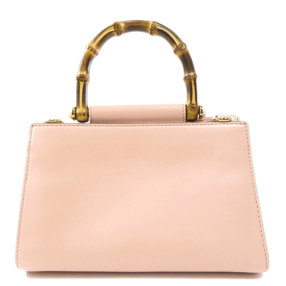 Gucci Bamboo Handbag Calfskin Black